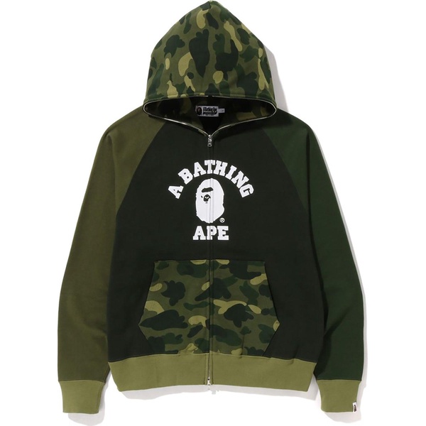 color camo relaxed fit full zip hoodie mens