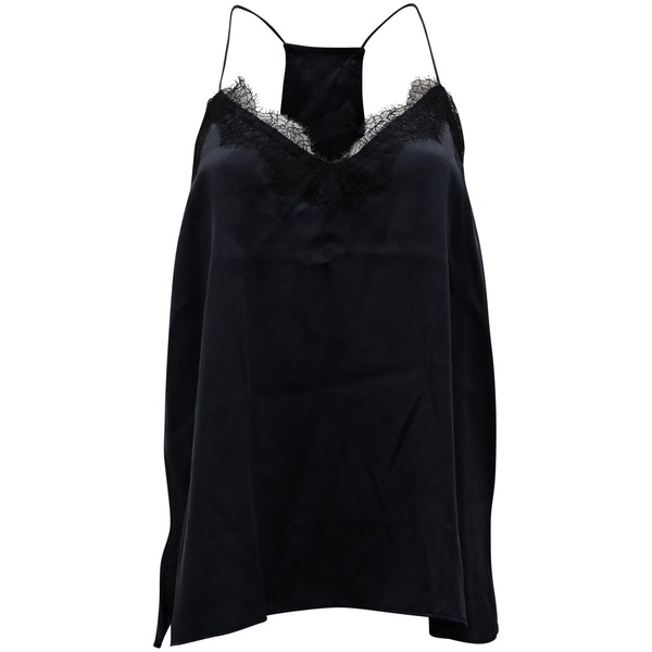 lace trim camisole in black silk