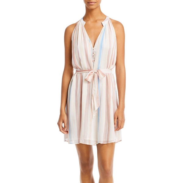 womens striped mini halter dress