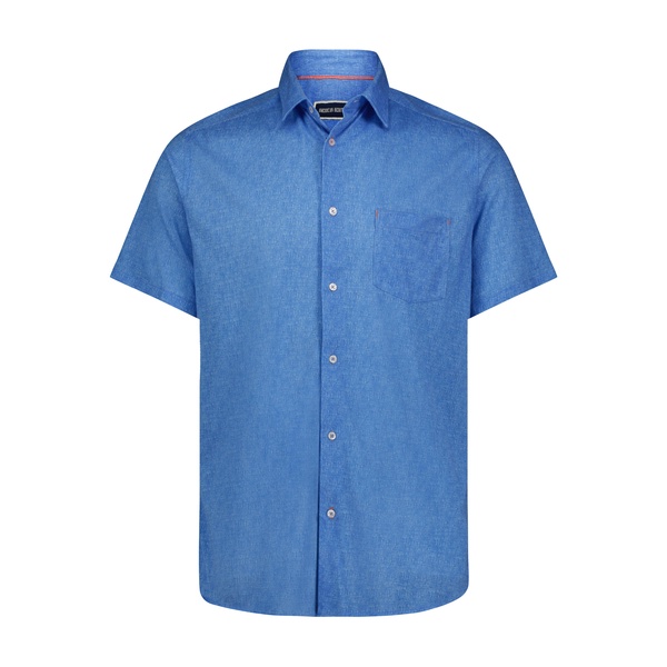 blue stretch short sleeve shirt