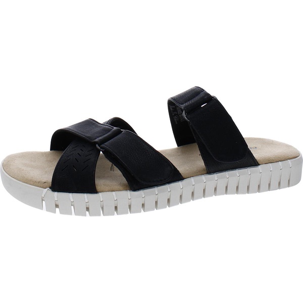 patricia womens faux leather slip-on slide sandals