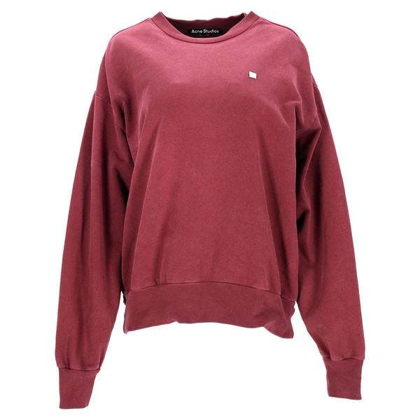 crew neck sweater in red cotton