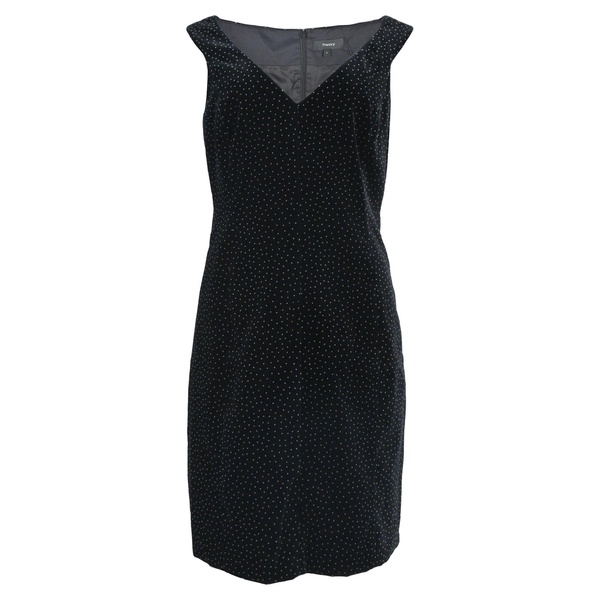 off-the-shoulder polka-dot mini dress in black cotton