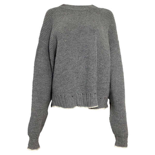 cutout sweater in grey wool