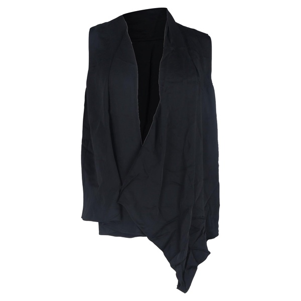 deep neck sleeveless top in black viscose