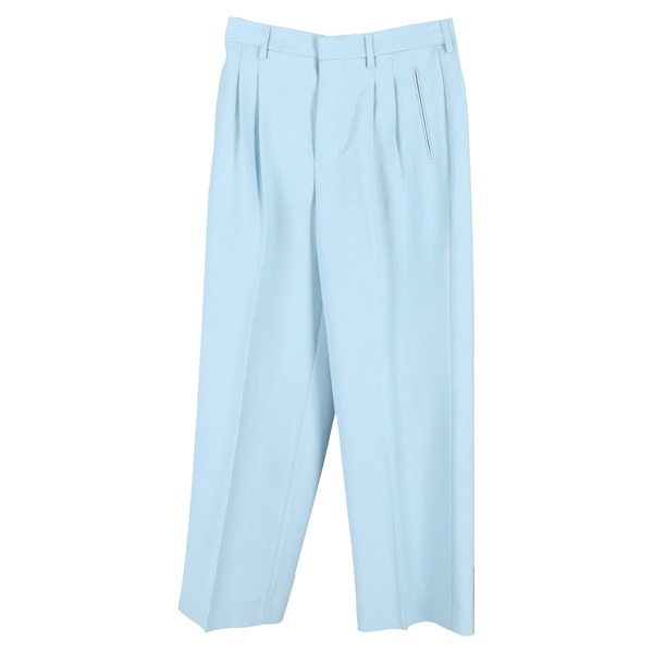 paris pleated trousers in light blue wool