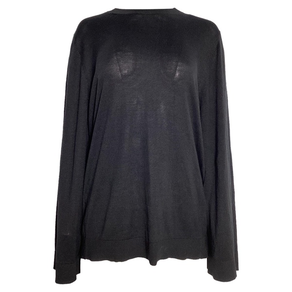 crewneck knit sweater in black silk