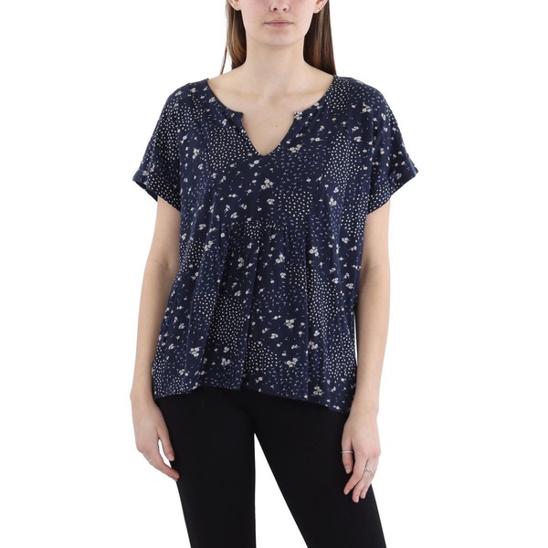 womens floral v neck pullover top