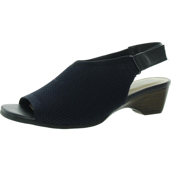 marin womens textured knit heeled ankle strap