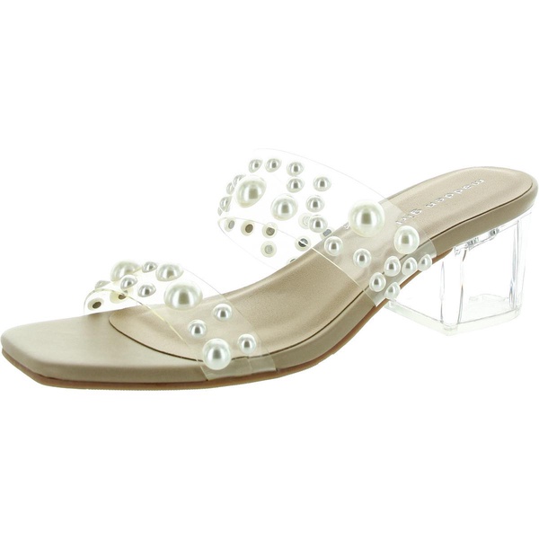 ice caps womens embellished man made block heel