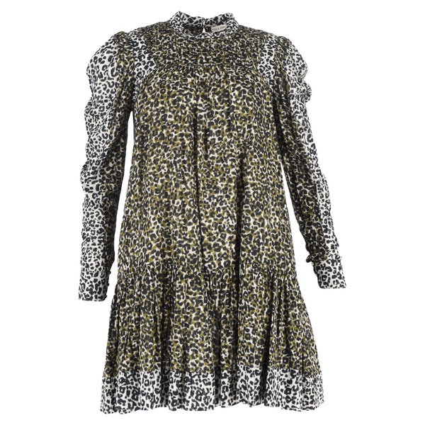 amira leopard-print mini dress in multicolor cotton