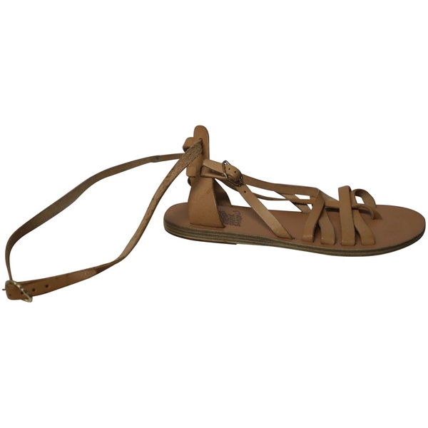 strappy gladiator sandals in nude leather