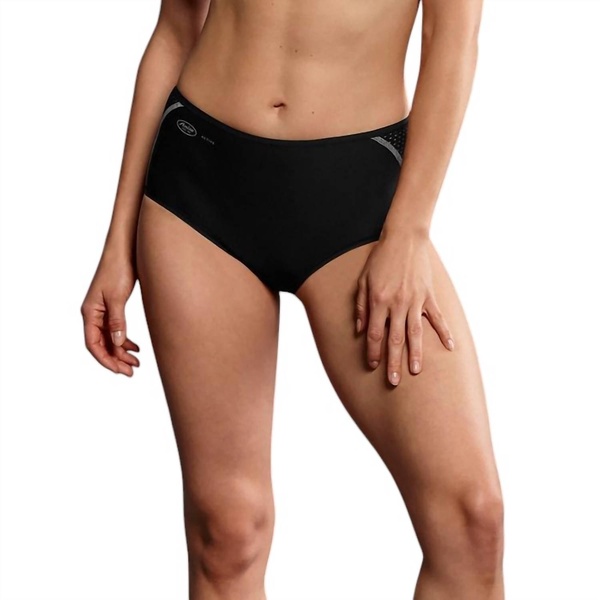 women's high waist sports panty in black