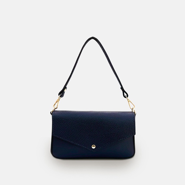 the munro navy leather shoulder bag