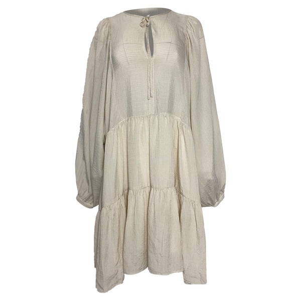 anine  bing madison tiered mini dress in white silk