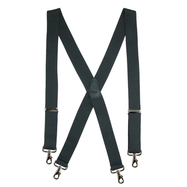 men's elastic solid color x-back suspender with swivel hook ends