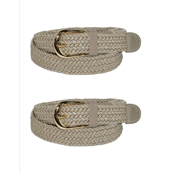 women's elastic braided stretch belt (pack of 2)
