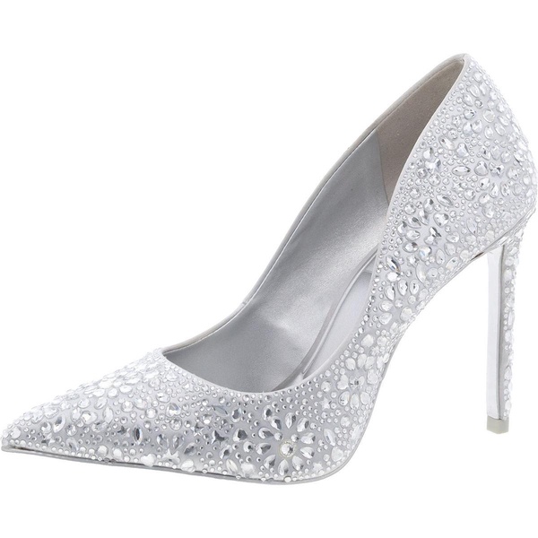 stessy womens satin rhinestone pumps