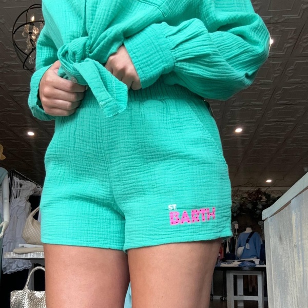 jet setter shorts in st barth green