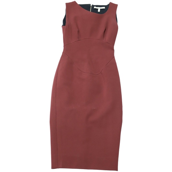 bodycon sleeveless dress in burgundy viscose