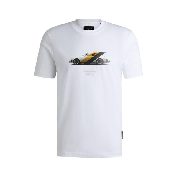 porsche x  mercerized-cotton t-shirt with collaborative branding