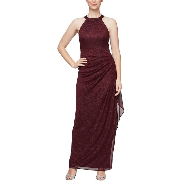 womens halter neck built in bra evening dress