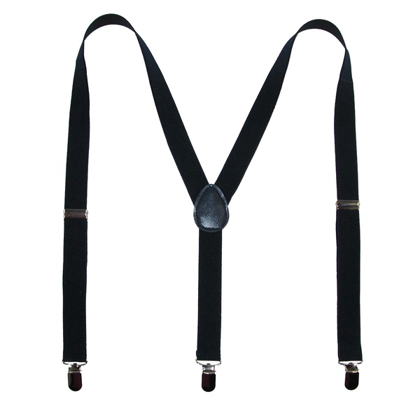 elastic solid navy clip-end suspenders