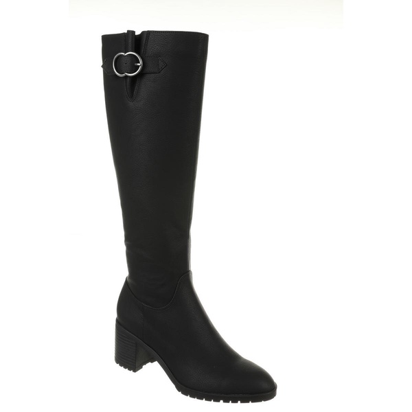 morrison womens leather buckle knee-high boots