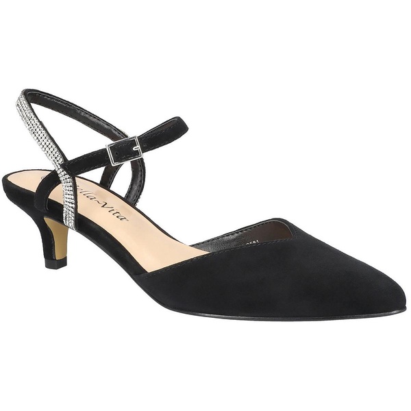 womens suede rhinestone slingback heels