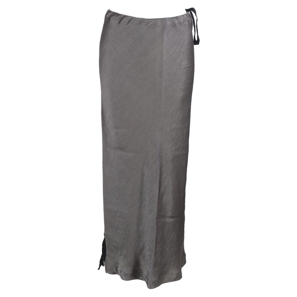 maxi skirt in grey silk