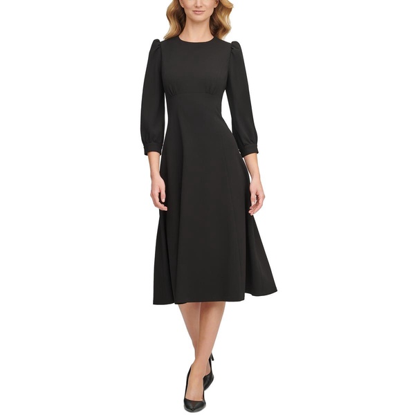 womens crepe round neck evening dress
