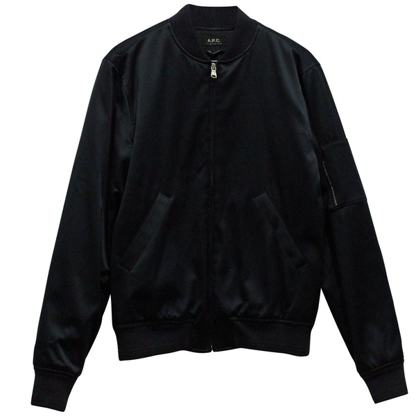 a.p.c ma-1 bomber jacket in navy blue cotton