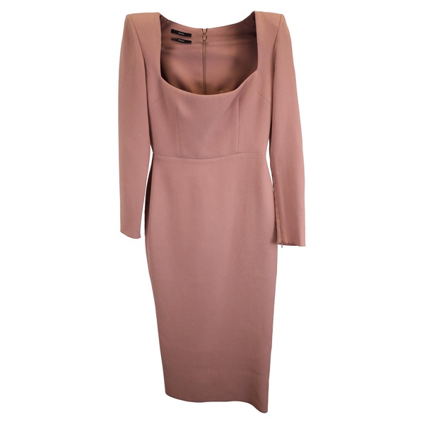 carey midi stretch-crepe dress in rose polyester