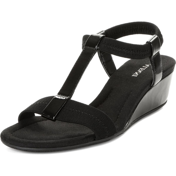 voyage womens mixed media wedge sandals