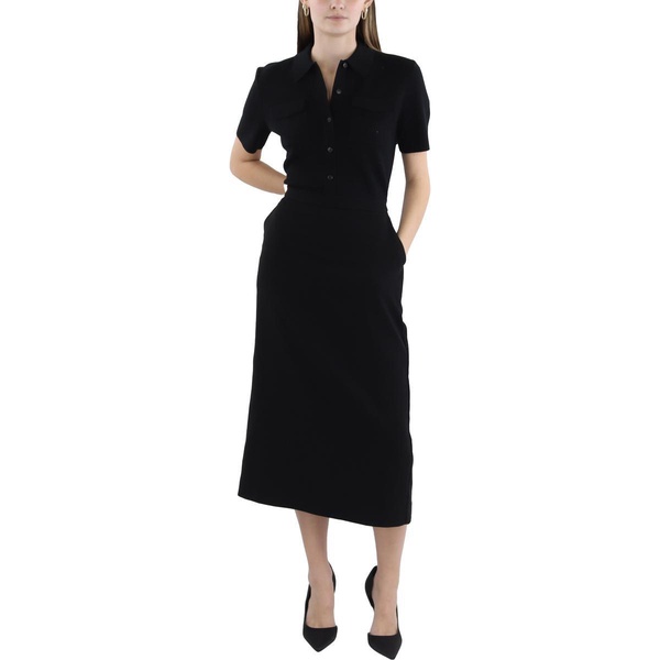 womens merino wool blend tea length shirtdress