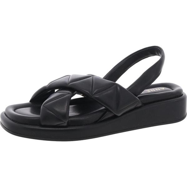 air womens quilted faux leather slingback sandals