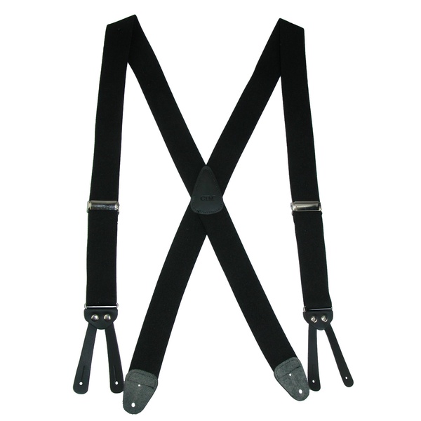 men's elastic basic x-back button-end suspenders