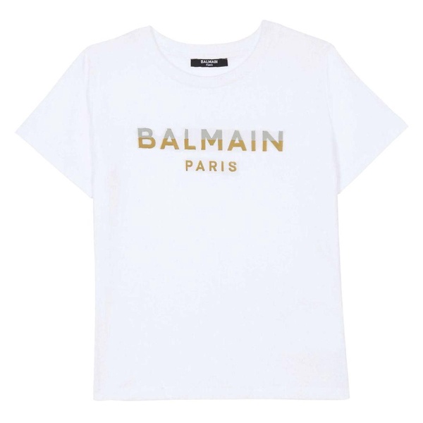white logo print t-shirt
