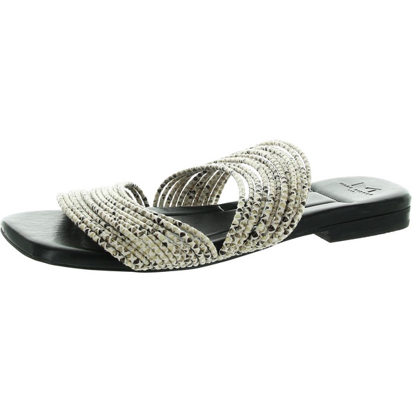 maddie womens solid faux leather slide sandals