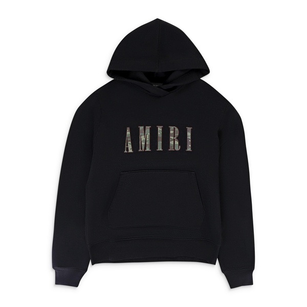 camo fill logo black hoodie