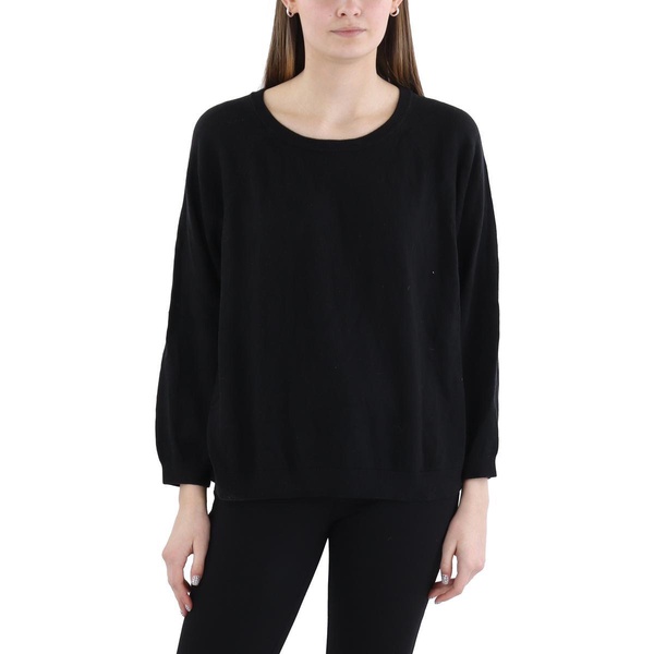 womens ribbed trim  cotton pullover sweater