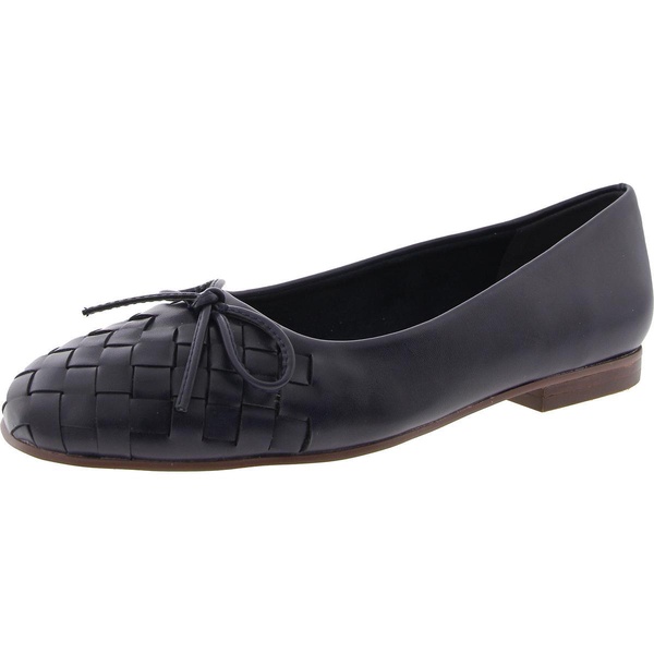 womens woven faux leather ballet flats