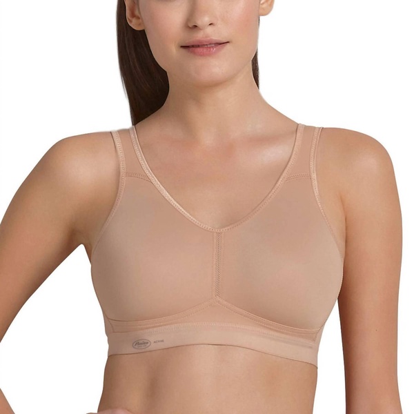 active microfiber molded sports bra in skin