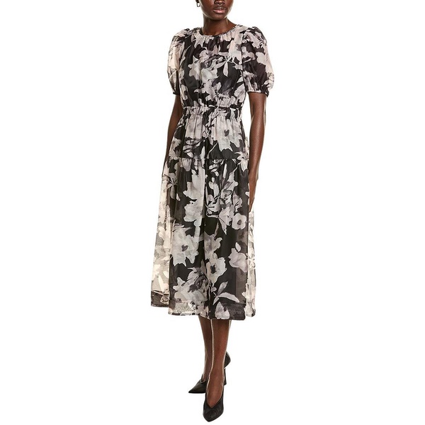 Anne Klein Womens Tiered Wide Neck Maxi Dress