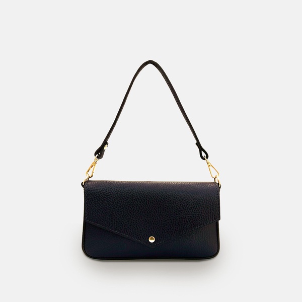 the munro black leather shoulder bag