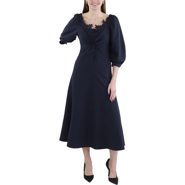 womens lace trim special occasion midi dress