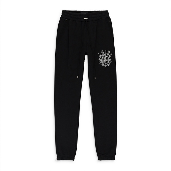crystal stick poke black sweatpants