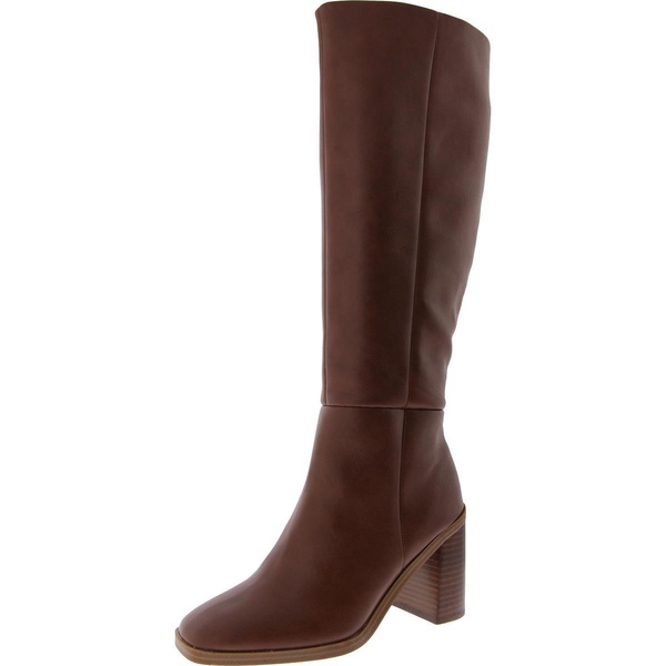 flapper womens faux suede round toe knee-high boots