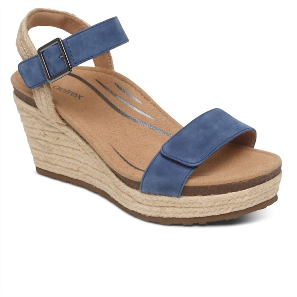 women's sydney suede wedge sandals in blue