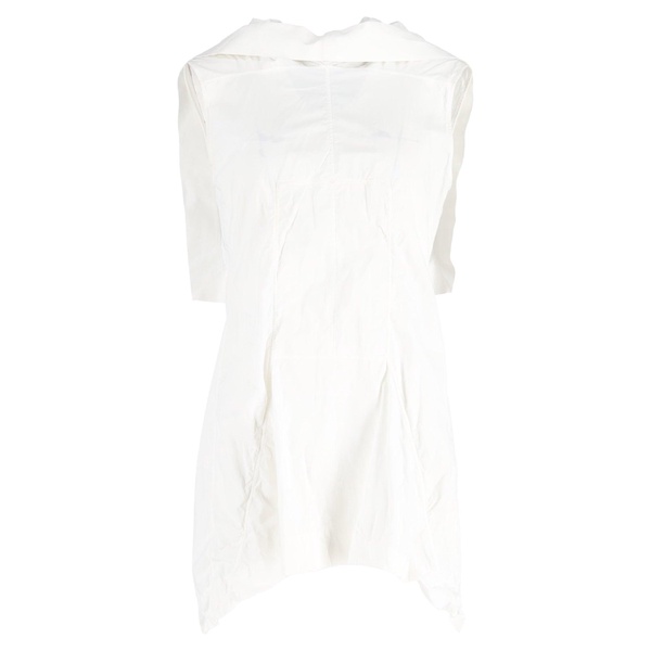 draped mini dress in white cotton